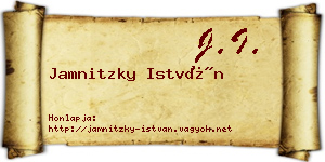 Jamnitzky István névjegykártya